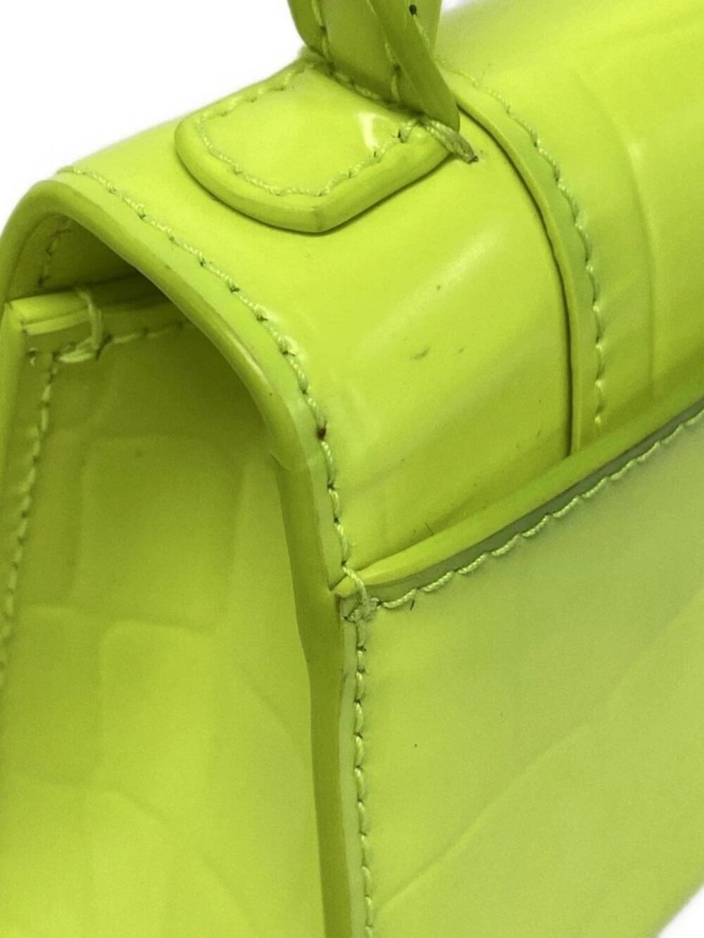 BALENCIAGA Hour Glass 637372 Yellow Green Leather Handbag - Picture 12 of 15